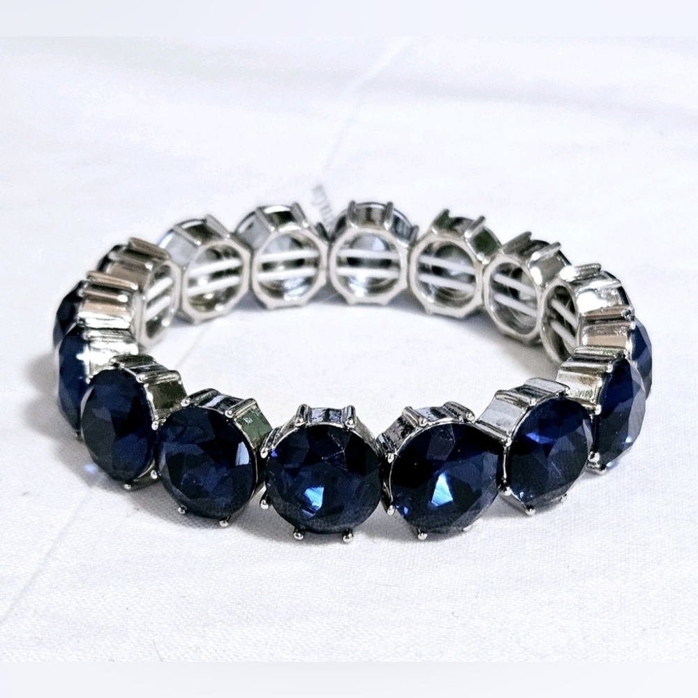 Charter Club Silver Bracelet with Deep Blue Stones